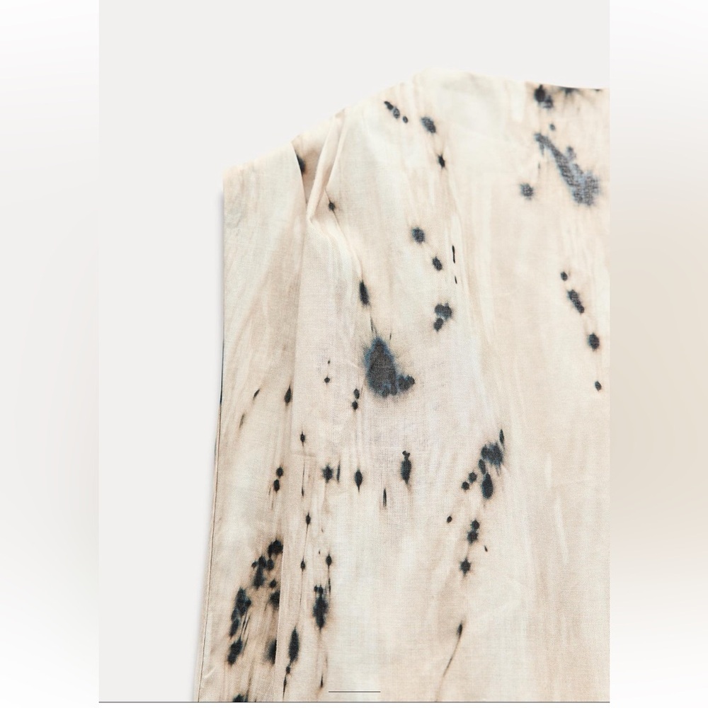 NWT Zara VOLUMINOUS PRINTED TOP ZW COLLECTION Black/Ecru Size Small - Picture 5 of 9